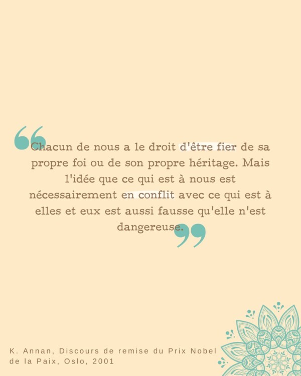 Extrait du discours de réception du Prix Nobel de la Paix par Kofi Annan à Oslo en 2001.
Une très belle leçon sur le rapport à l'altérité...unesco
altérité
prixnobel
prixnobeldelapaix
kofiannan
diversité
diversitéculturelle
culture